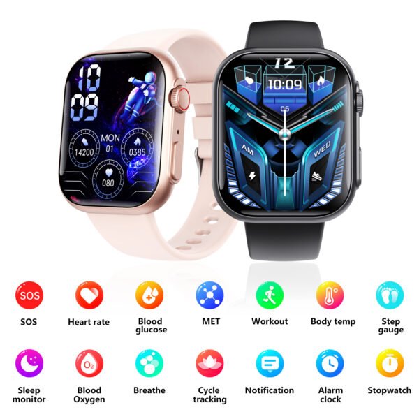 F59 Smartwatch with SOS, Blood Oxygen, 100+ Sports Modes & Custom Watch Faces - Image 2