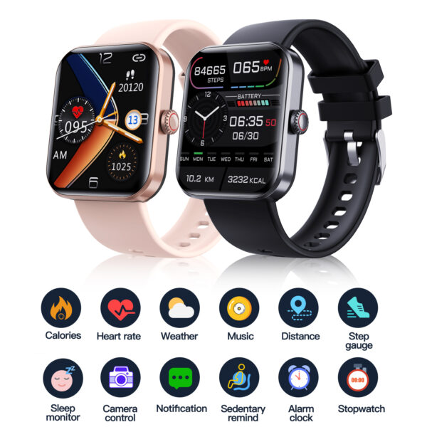 F57L Advanced Smartwatch with Heart Rate, Blood Oxygen, Blood Pressure, Sleep Monitoring, and Custom Dials - Image 2