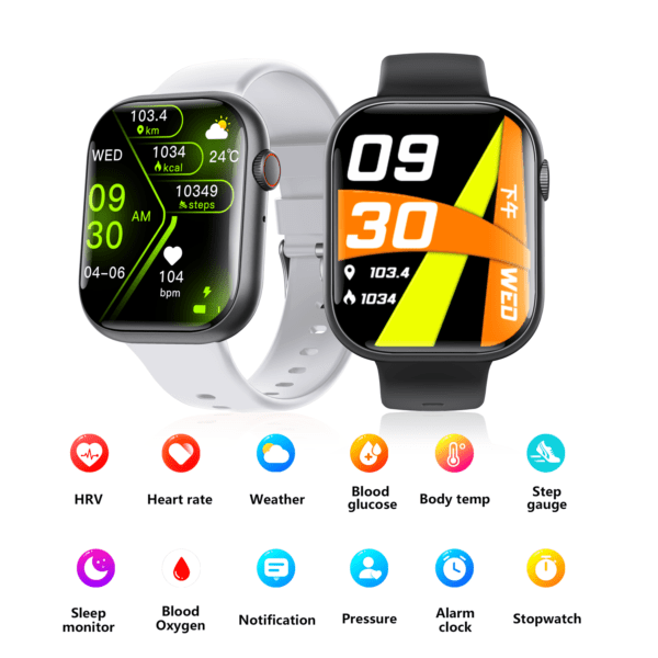 F58 24-Hour Health Smartwatch with HRV, Sleep Tracking, & Custom Dials - Image 2