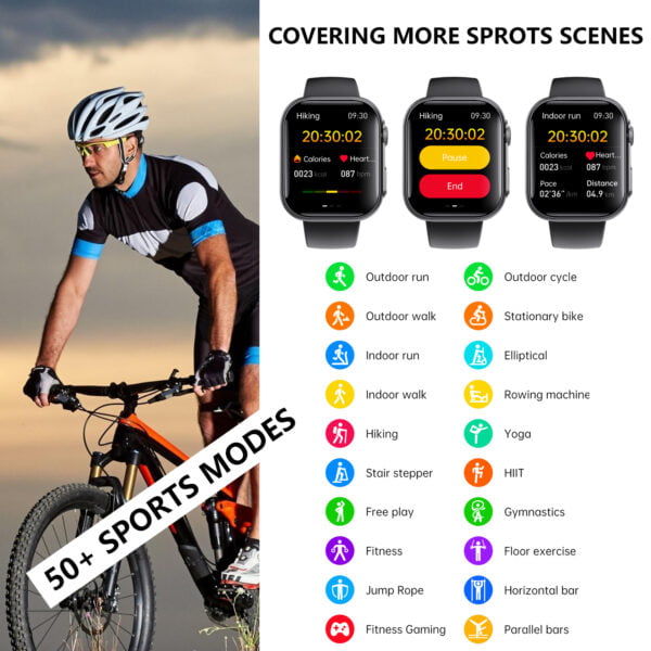 F59 Smartwatch with SOS, Blood Oxygen, 100+ Sports Modes & Custom Watch Faces - Image 3