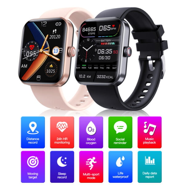 F57L Advanced Smartwatch with Heart Rate, Blood Oxygen, Blood Pressure, Sleep Monitoring, and Custom Dials - Image 4